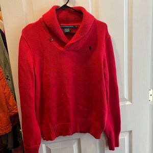 Vintage Ralph Lauren Sport Cowlneck Pullover Knit Sweater Red XLarge